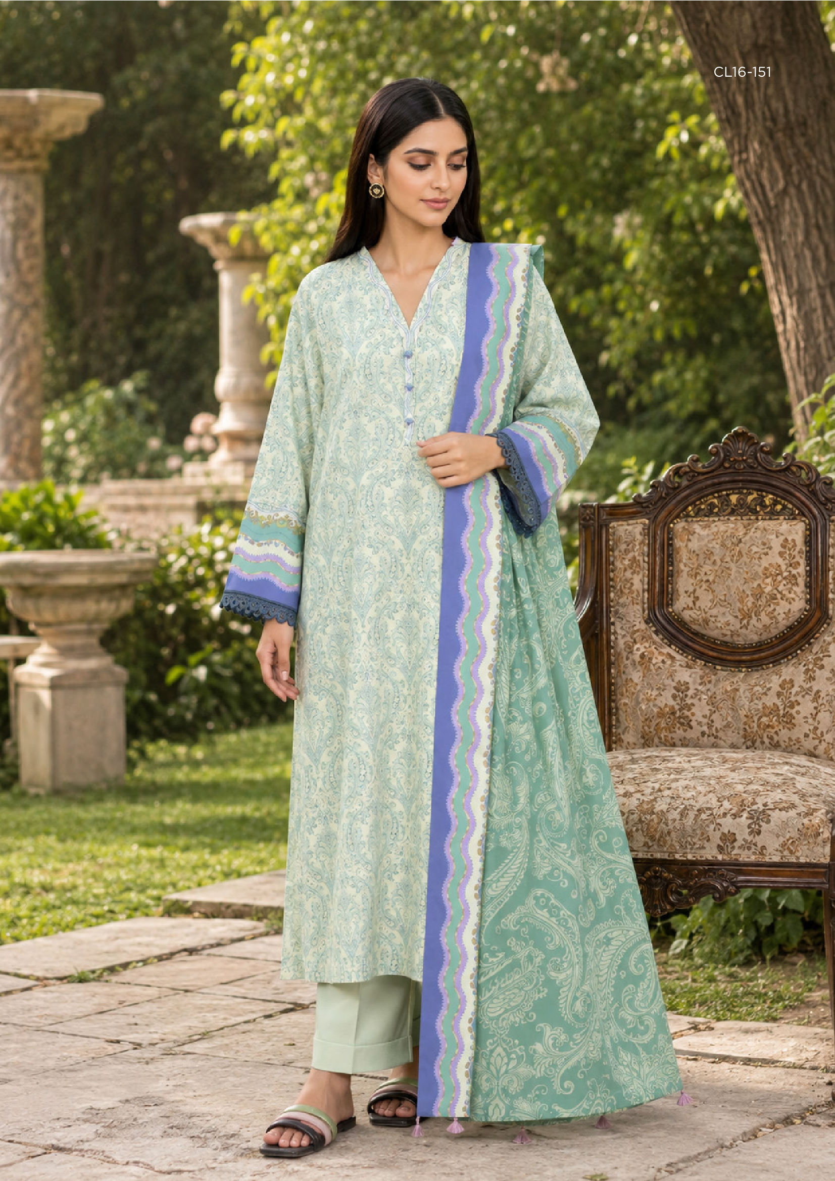 Sapphire 3 PIECE DIGITAL PRINTED LINEN SUIT - 3PB-WS26CL16-151