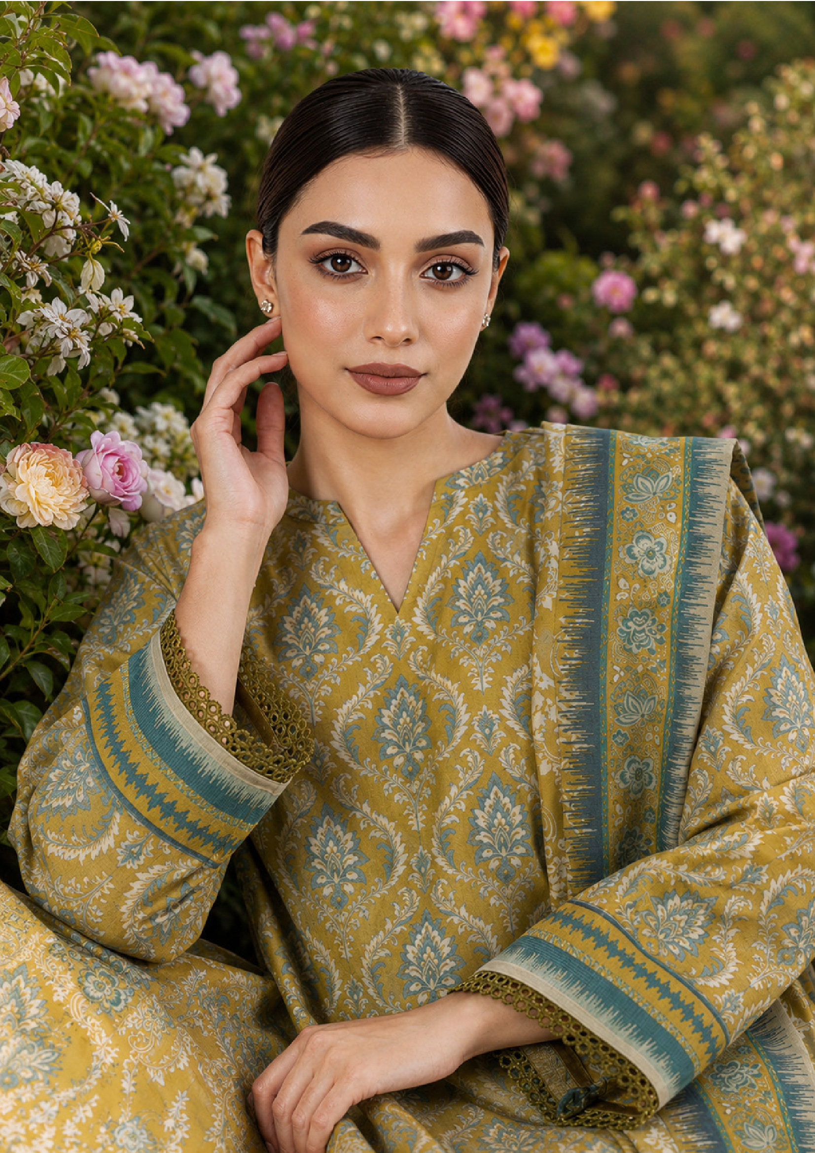 Sapphire 3 PIECE DIGITAL PRINTED LINEN SUIT - 3PB-WS26CL16-158
