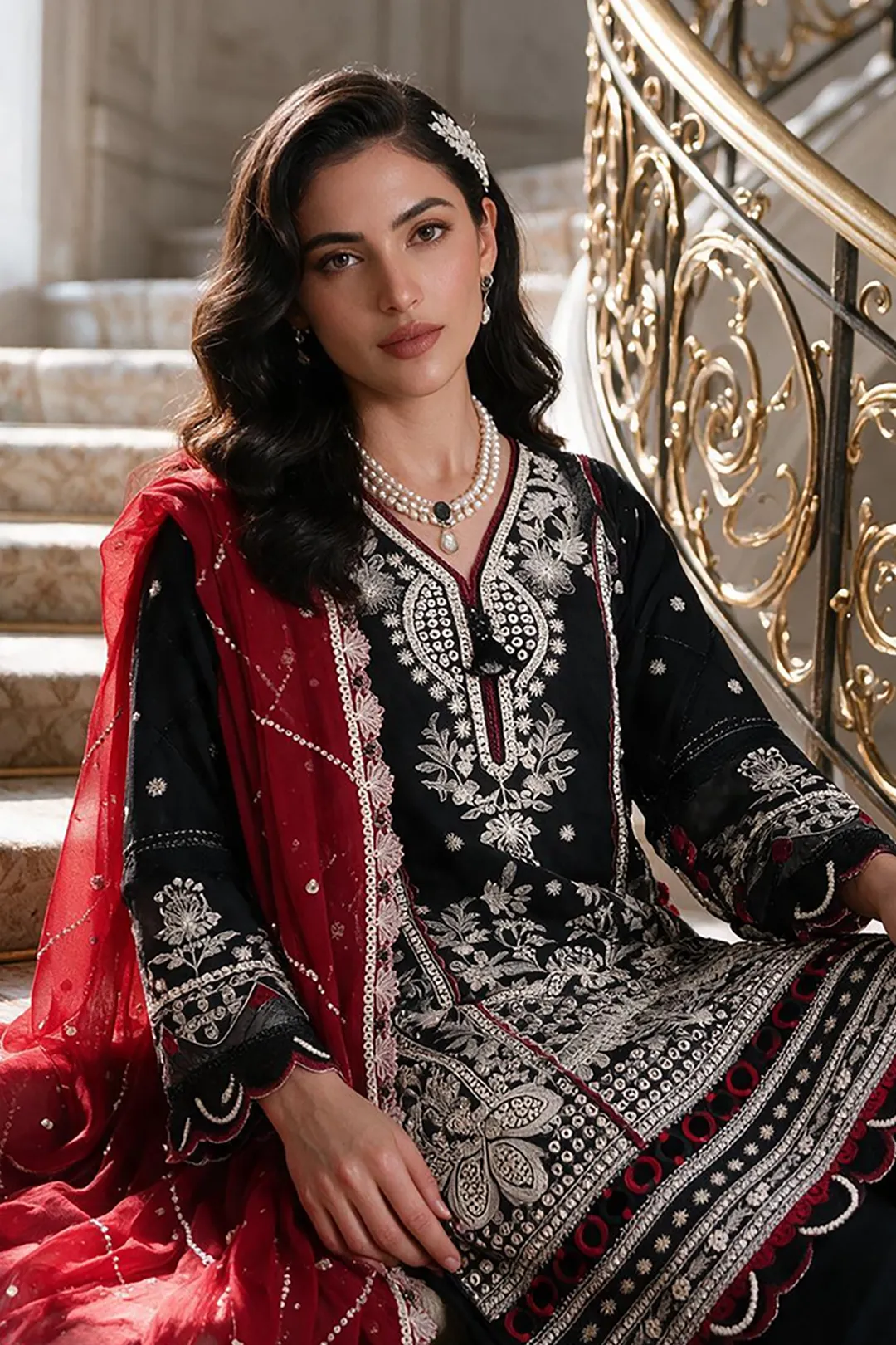 Zellbury Embroidered Shirt Shalwar Dupatta - 4230