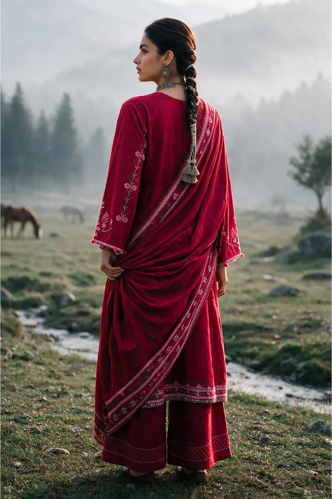 Zellbury Embroidered Shirt Shalwar Shawl - 0347 Hover View