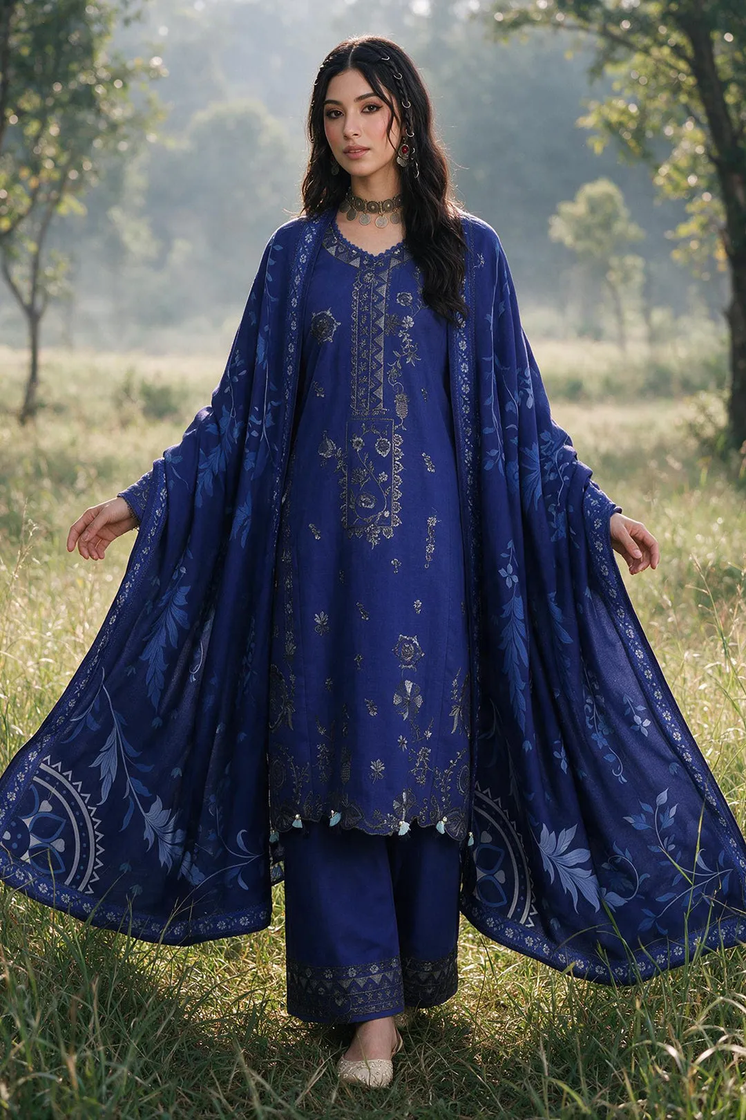 Zellbury Embroidered Shirt Shalwar Shawl - 0337